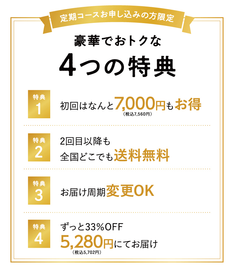 豪華でお得な4つの特典