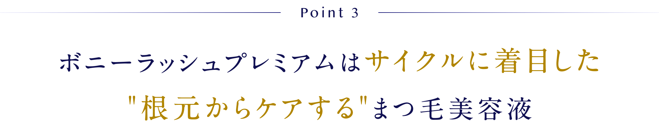 Point3 ボニーラッシュプレミアムはサイクルに着目した根元からケアするまつ毛美容液
