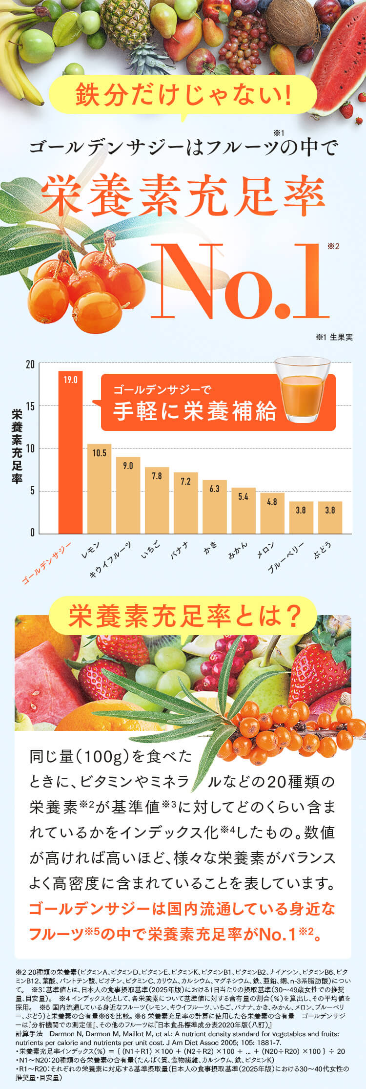 栄養素充足率NO.1