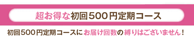 初回500円定期コース 期間限定の4大特典