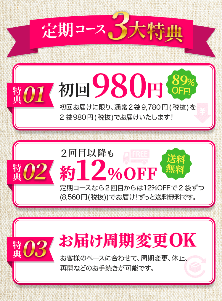 定期コース3大特典