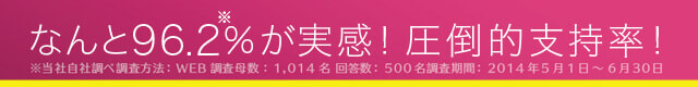 圧倒的実感率!なんと96.2%が実感!