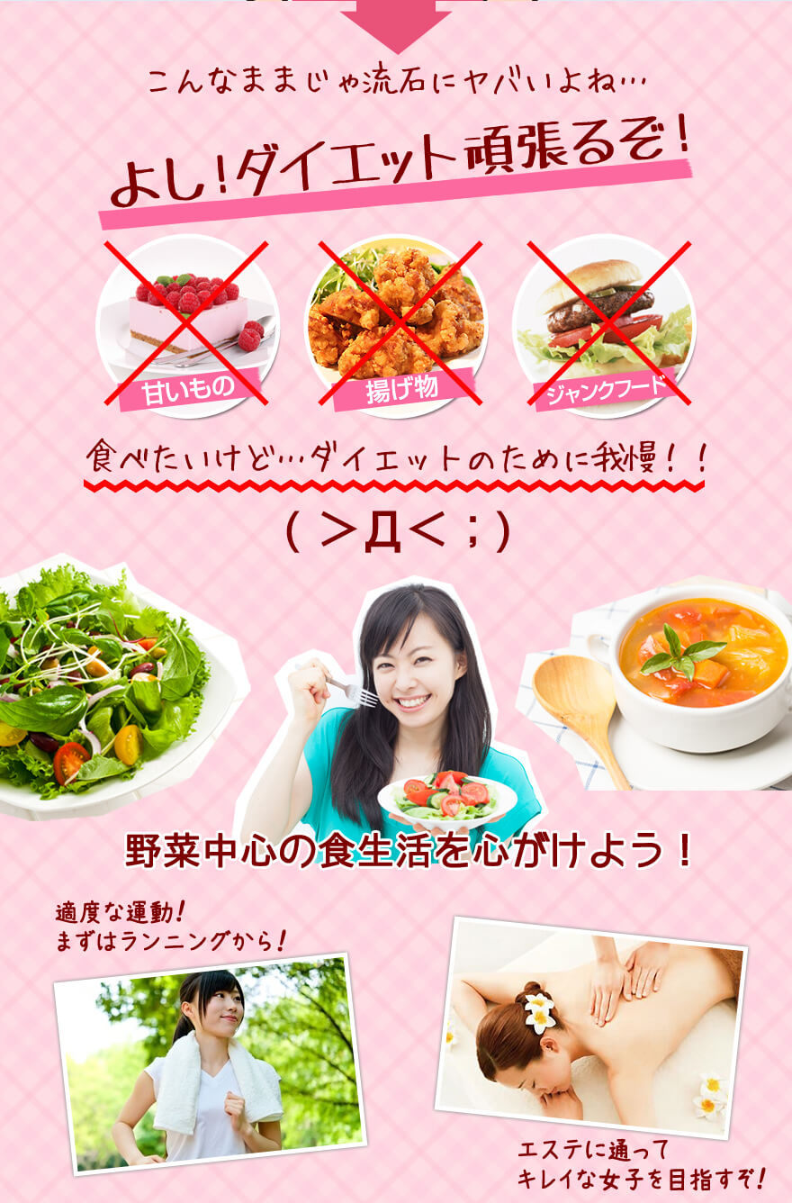 よし痩せなきゃ…食べたいけど…ダイエットのために我慢！！
