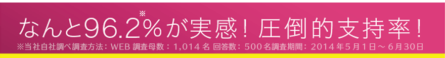圧倒的実感率！なんと96.2%が実感！