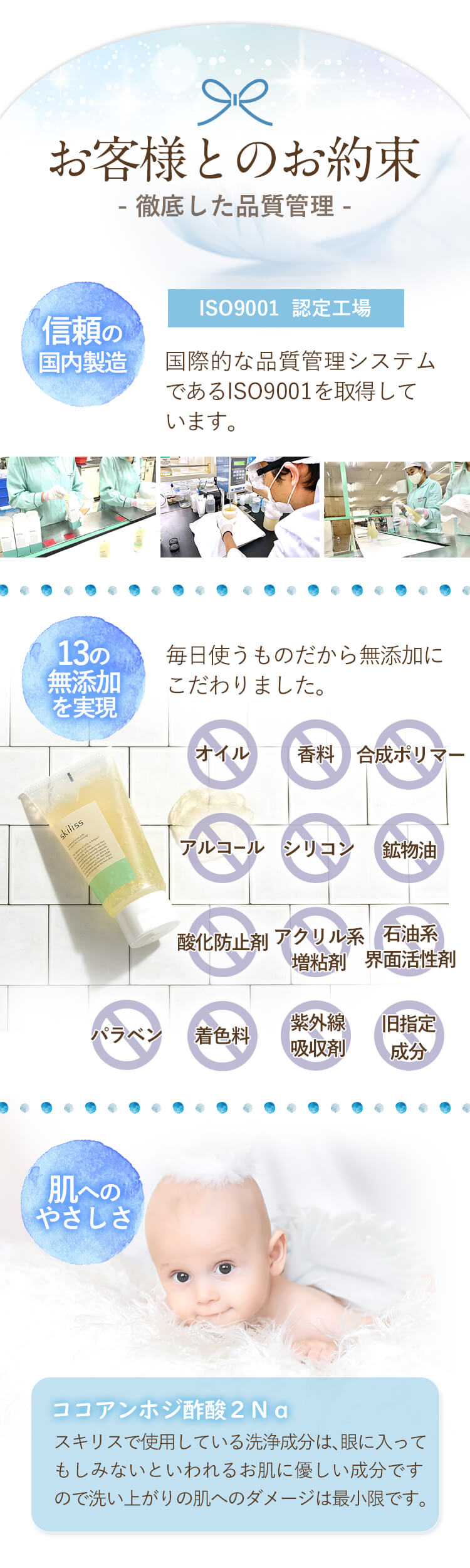 お客様とのお約束 徹底した品質管理